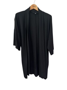 bryn Walker Black Open-Front Cardigan